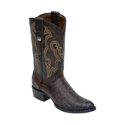 TANNER MARK MEN'S EXOTIC LEATHER Croc Belly Brown Cowboy Boots - Rancho Sementalvariable