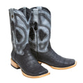 TANNER MARK MEN'S EXOTIC LEATHER Croc Belly Matte Black Cowboy Boots - Rancho Sementalvariable