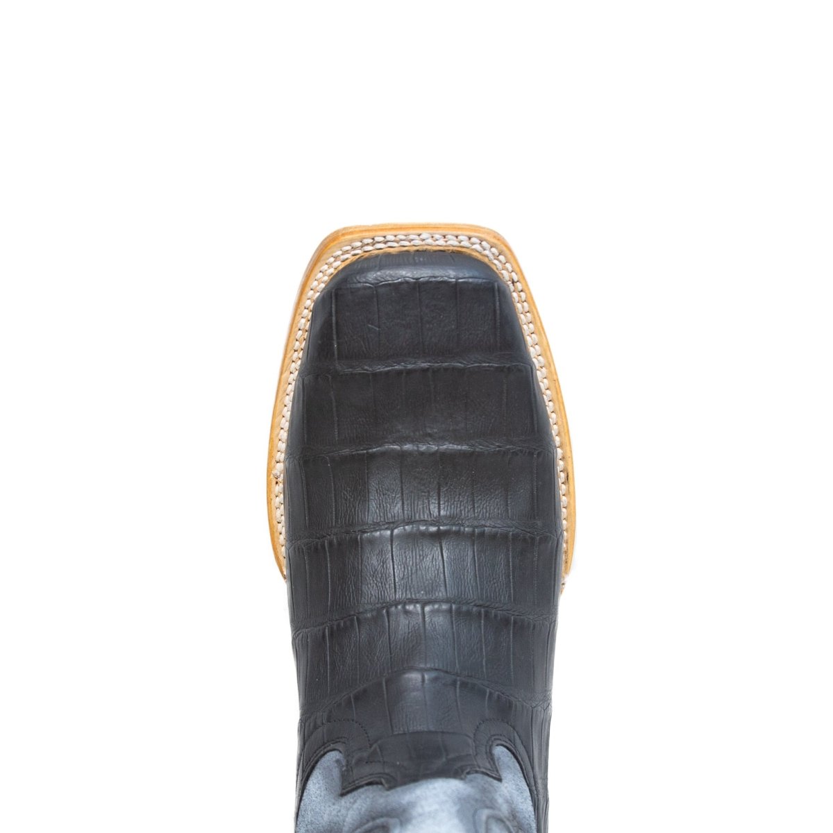 TANNER MARK MEN'S EXOTIC LEATHER Croc Belly Matte Black Cowboy Boots - Rancho Sementalvariable