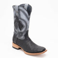 TANNER MARK MEN'S EXOTIC LEATHER Croc Belly Matte Black Cowboy Boots - Rancho Sementalvariable