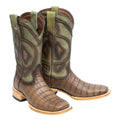 TANNER MARK MEN'S EXOTIC LEATHER Croc Belly Matte Oak Cowboy Boots - Rancho Sementalvariable