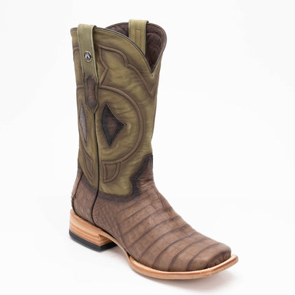 TANNER MARK MEN'S EXOTIC LEATHER Croc Belly Oak Cowboy Boots EE - WIDE - Rancho Sementalvariable
