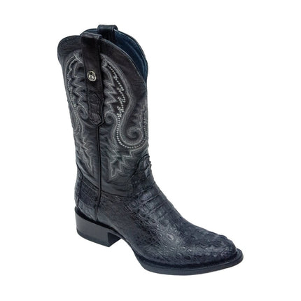 TANNER MARK MEN'S EXOTIC LEATHER Croc Hornback Black Cowboy Boots - Rancho Sementalvariable