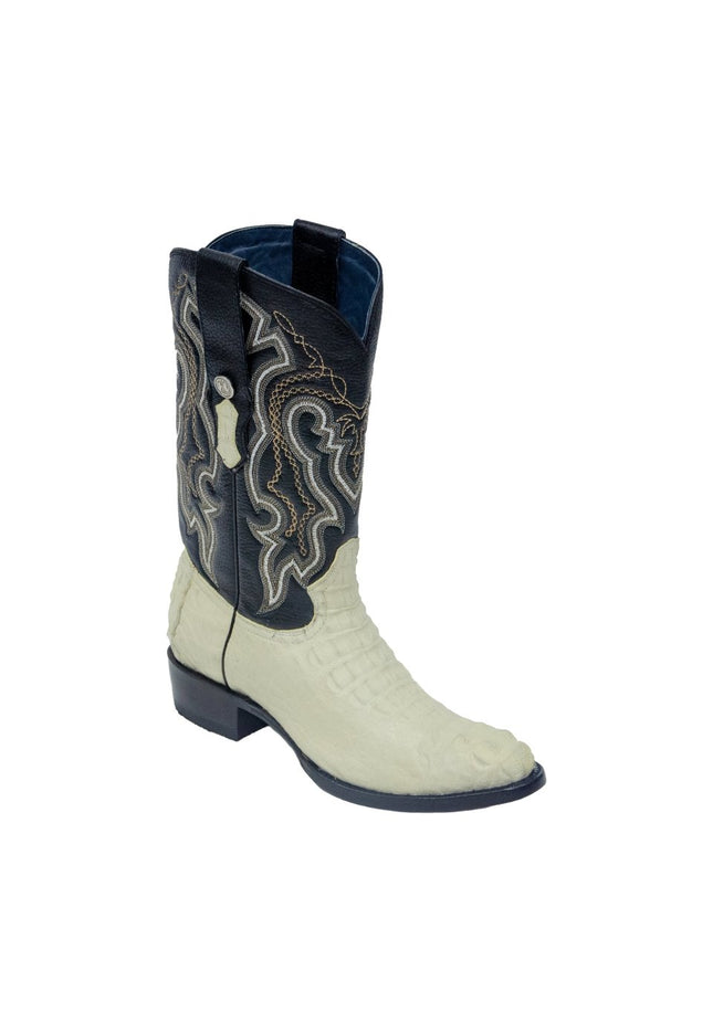 TANNER MARK MEN'S EXOTIC LEATHER Croc Hornback Bone Cowboy Boots - Rancho Sementalvariable