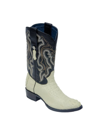 TANNER MARK MEN'S EXOTIC LEATHER Croc Hornback Bone Cowboy Boots - Rancho Sementalvariable
