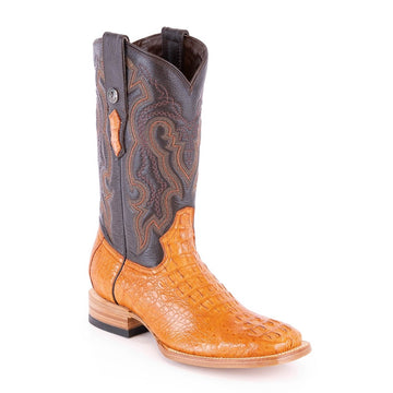 TANNER MARK MEN'S EXOTIC LEATHER Croc Hornback Cognac Cowboy Boots - Rancho Sementalvariable