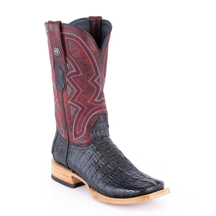 TANNER MARK MEN'S EXOTIC LEATHER Croc Tail Black Cowboy Boots EE - WIDE - Rancho Sementalvariable