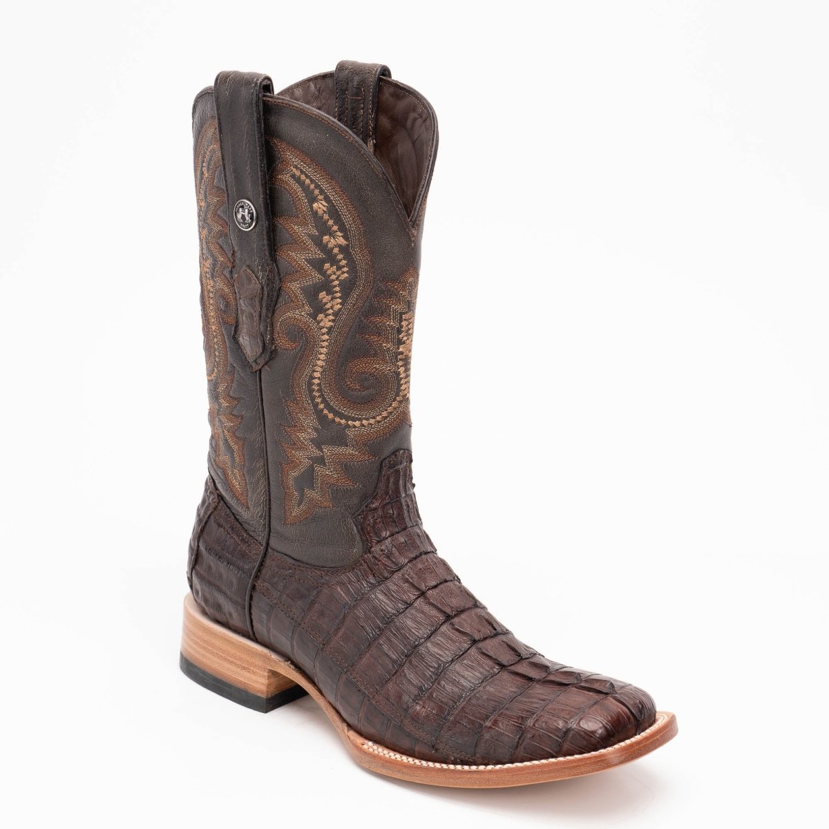 TANNER MARK MEN'S EXOTIC LEATHER Croc Tail Brown Cowboy Boots - Rancho Sementalvariable