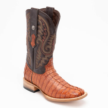 TANNER MARK MEN'S EXOTIC LEATHER Croc Tail Cognac Cowboy Boots - Rancho Sementalvariable