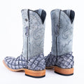 TANNER MARK MEN'S EXOTIC LEATHER Fish Blue Shine Cowboy Boots - Rancho Sementalvariable