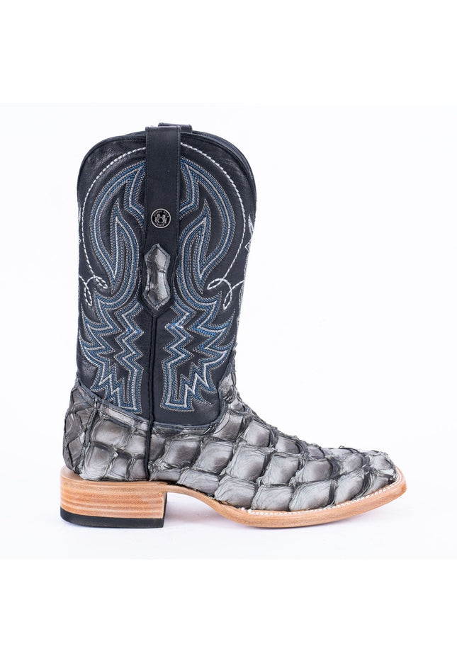 TANNER MARK MEN'S EXOTIC LEATHER Fish Mockingbird Grey Cowboy Boots - Rancho Sementalvariable