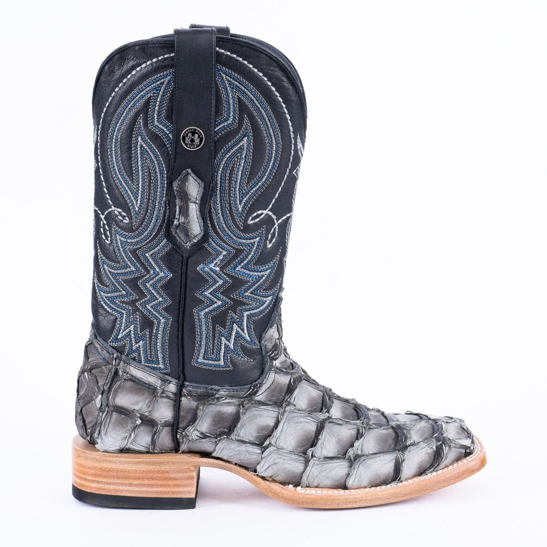 TANNER MARK MEN'S EXOTIC LEATHER Fish Mockingbird Grey Cowboy Boots - Rancho Sementalvariable