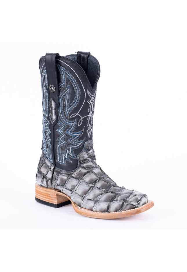 TANNER MARK MEN'S EXOTIC LEATHER Fish Mockingbird Grey Cowboy Boots - Rancho Sementalvariable