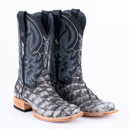 TANNER MARK MEN'S EXOTIC LEATHER Fish Mockingbird Grey Cowboy Boots - Rancho Sementalvariable