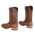 TANNER MARK MEN'S EXOTIC LEATHER Fish Mustang brown Cowboy Boots ATX sole - Rancho Sementalvariable