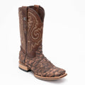 TANNER MARK MEN'S EXOTIC LEATHER Fish Mustang brown Cowboy Boots ATX sole - Rancho Sementalvariable