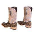 TANNER MARK MEN'S EXOTIC LEATHER Fish Petrified Oak Cowboy Boots - Rancho Sementalvariable