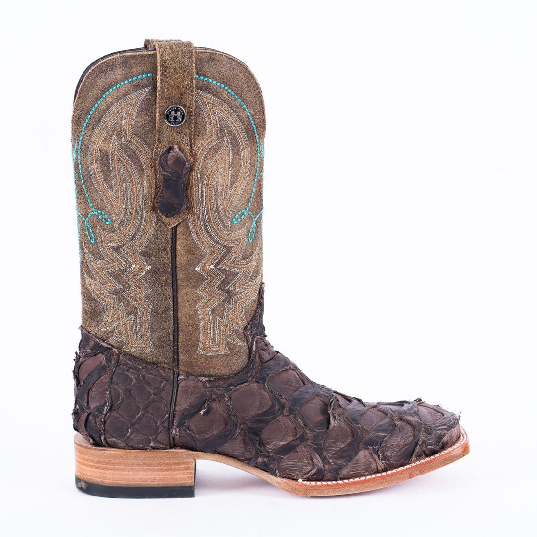 TANNER MARK MEN'S EXOTIC LEATHER Fish Puse Tabacco Cowboy Boots - Rancho Sementalvariable