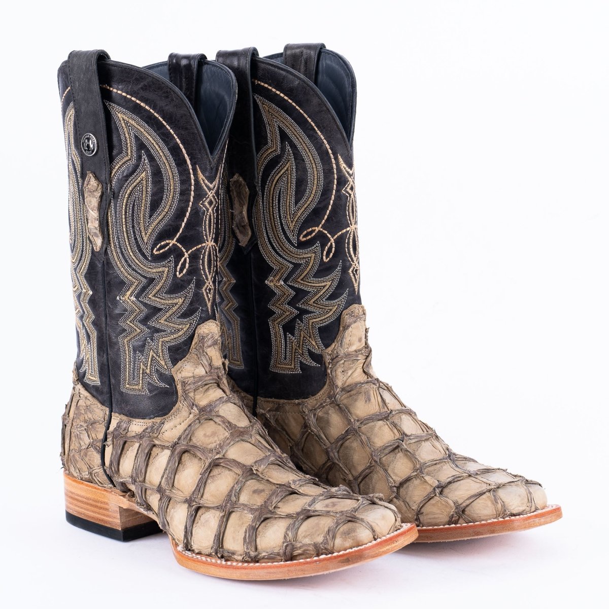 TANNER MARK MEN'S EXOTIC LEATHER Fish Sand Dune Cowboy Boots - Rancho Sementalvariable