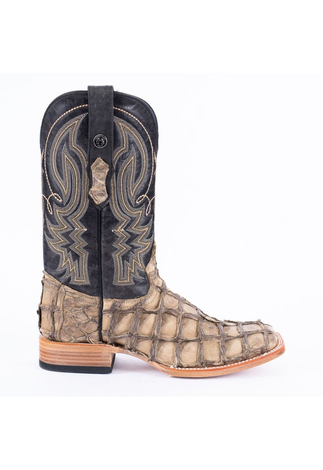 TANNER MARK MEN'S EXOTIC LEATHER Fish Sand Dune Cowboy Boots - Rancho Sementalvariable