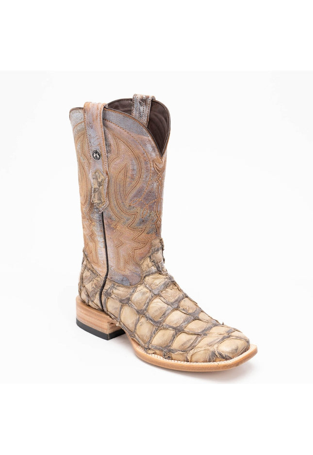 TANNER MARK MEN'S EXOTIC LEATHER Fish Sand Dune Shine Cowboy Boots - Rancho Sementalvariable