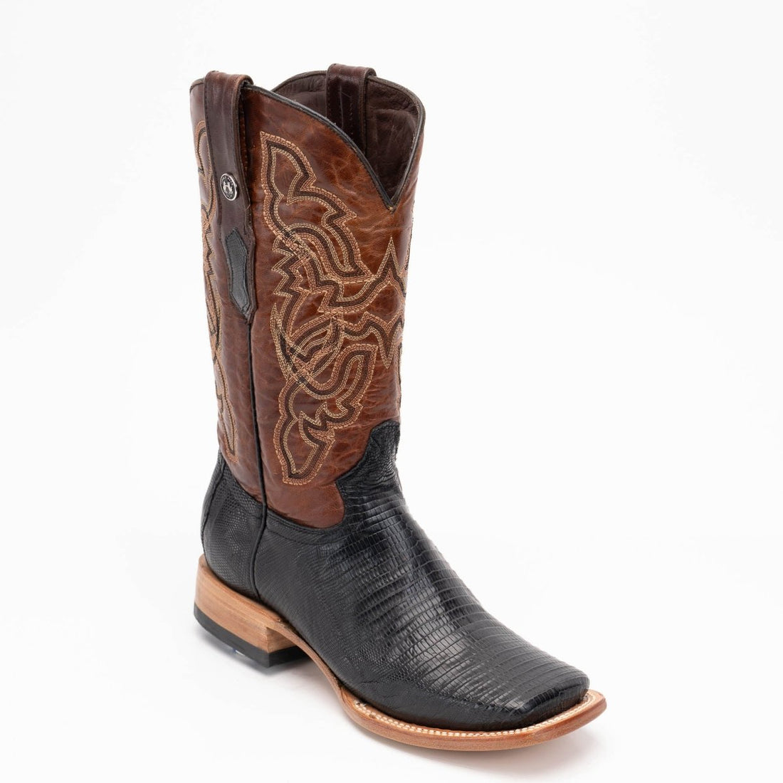 TANNER MARK MEN'S EXOTIC LEATHER Lizard Black Cowboy Boots EE - WIDE - Rancho Sementalvariable