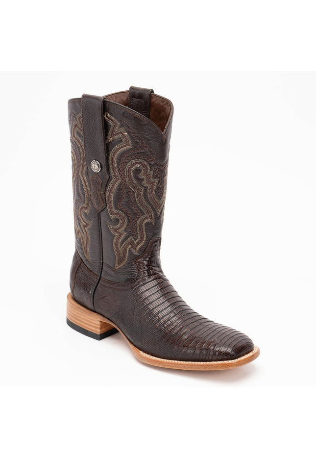TANNER MARK MEN'S EXOTIC LEATHER Lizard Brown Cowboy Boots - Rancho Sementalvariable