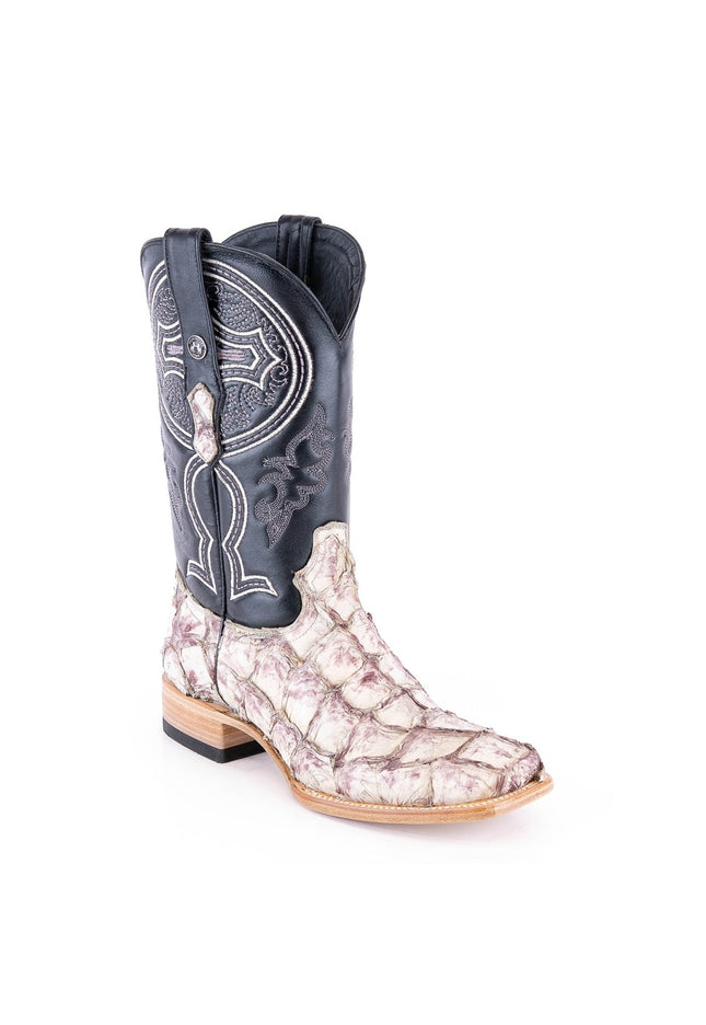 TANNER MARK MEN'S EXOTIC LEATHER Monster Fish Bone Cowboy Boots - Rancho Sementalvariable