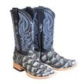 TANNER MARK MEN'S EXOTIC LEATHER Monster Fish Mockingbird Grey Cowboy Boots EE - WIDE - Rancho Sementalvariable