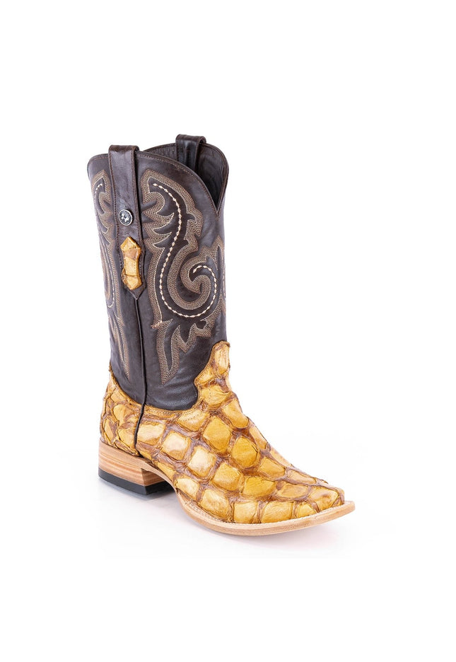 TANNER MARK MEN'S EXOTIC LEATHER Monster Fish Orix Cowboy Boots EE - WIDE - Rancho Sementalvariable