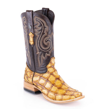 TANNER MARK MEN'S EXOTIC LEATHER Monster Fish Orix Cowboy Boots EE - WIDE - Rancho Sementalvariable