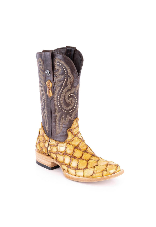 TANNER MARK MEN'S EXOTIC LEATHER Monster Fish Orix Cowboy Boots - Rancho Sementalvariable
