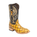 TANNER MARK MEN'S EXOTIC LEATHER Monster Fish Orix Western Boots With Kabul Brown Top - Rancho Sementalvariable