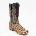 TANNER MARK MEN'S EXOTIC LEATHER Monster Fish Sand Dune Cowboy Boots EE - WIDE - Rancho Sementalvariable