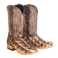 TANNER MARK MEN'S EXOTIC LEATHER Monster Fish Toast Beige Cowboy Boots EE - WIDE - Rancho Sementalvariable