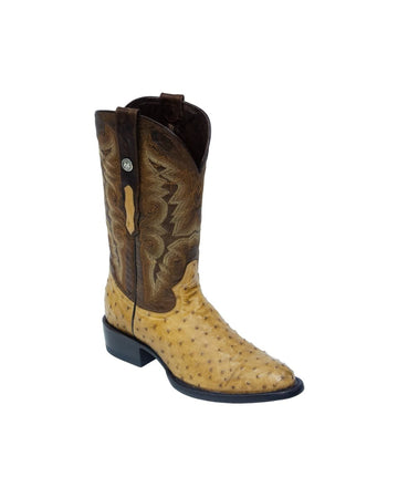 TANNER MARK MEN'S EXOTIC LEATHER Ostrich Antique Cowboy Boots - Rancho Sementalvariable