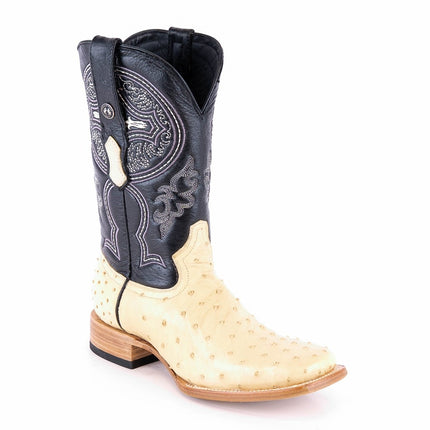 TANNER MARK MEN'S EXOTIC LEATHER Ostrich Bone Cowboy Boots - Rancho Sementalvariable