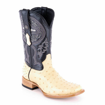 TANNER MARK MEN'S EXOTIC LEATHER Ostrich Bone Cowboy Boots - Rancho Sementalvariable