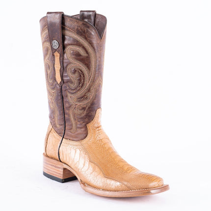 TANNER MARK MEN'S EXOTIC LEATHER Ostrich Leg MD Antique Cowboy Boots - Rancho Sementalvariable