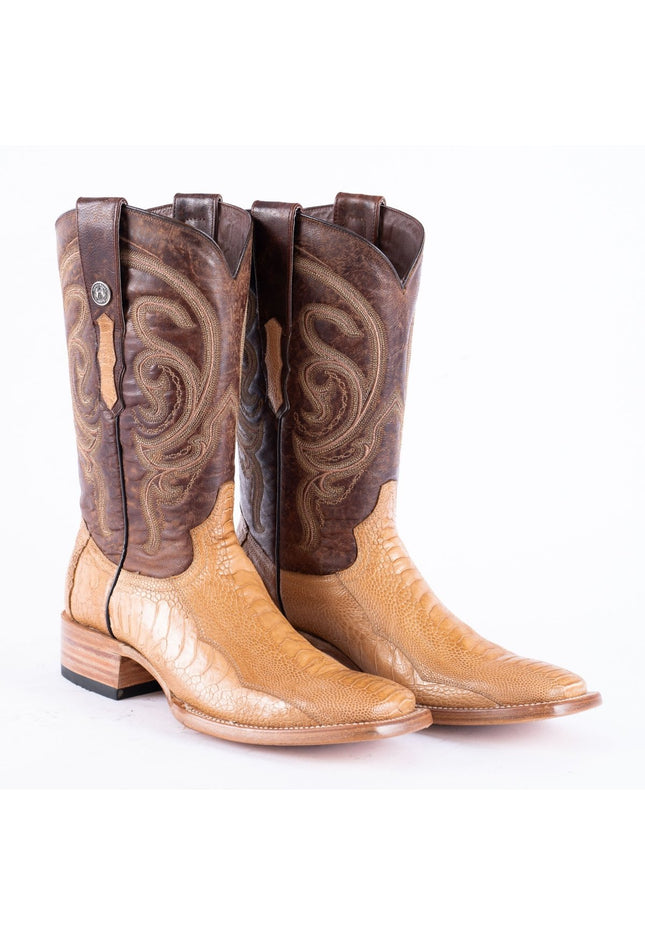 TANNER MARK MEN'S EXOTIC LEATHER Ostrich Leg MD Antique Cowboy Boots - Rancho Sementalvariable