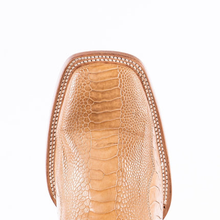 TANNER MARK MEN'S EXOTIC LEATHER Ostrich Leg MD Antique Cowboy Boots - Rancho Sementalvariable