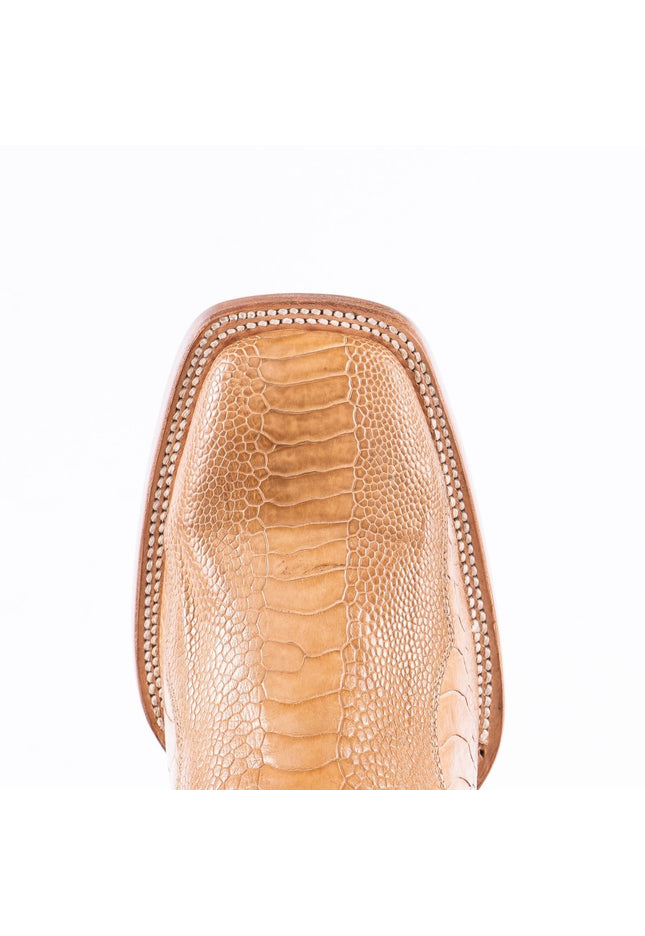 TANNER MARK MEN'S EXOTIC LEATHER Ostrich Leg MD Antique Cowboy Boots - Rancho Sementalvariable