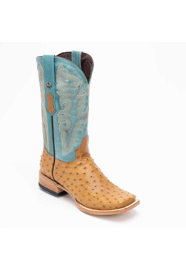 TANNER MARK MEN'S EXOTIC LEATHER Ostrich MD Antique Cowboy Boots EE - WIDE - Rancho Sementalvariable