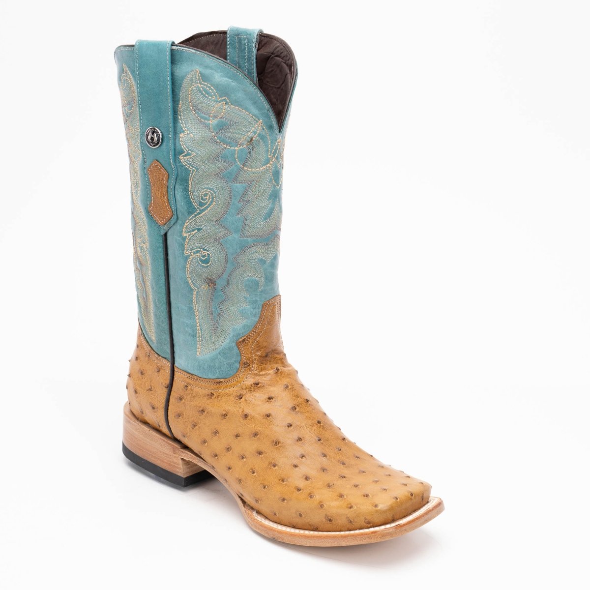 TANNER MARK MEN'S EXOTIC LEATHER Ostrich MD Antique Cowboy Boots EE - WIDE - Rancho Sementalvariable