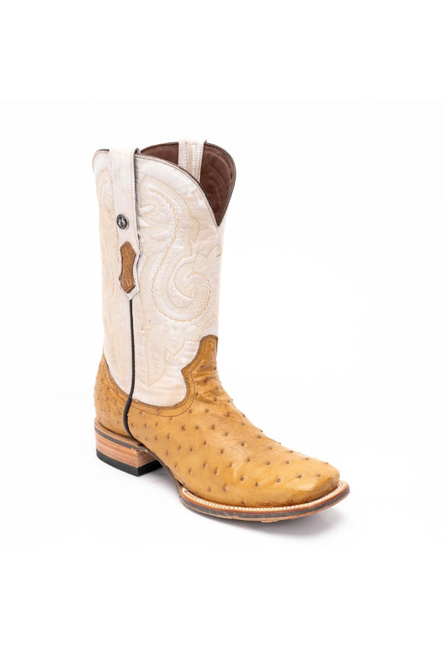 TANNER MARK MEN'S EXOTIC LEATHER Ostrich MD Antique Cowboy Boots - Rancho Sementalvariable