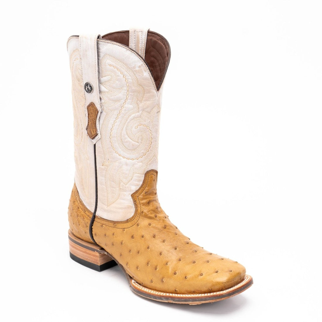 TANNER MARK MEN'S EXOTIC LEATHER Ostrich MD Antique Cowboy Boots - Rancho Sementalvariable