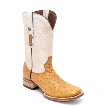 TANNER MARK MEN'S EXOTIC LEATHER Ostrich MD Antique Cowboy Boots - Rancho Sementalvariable