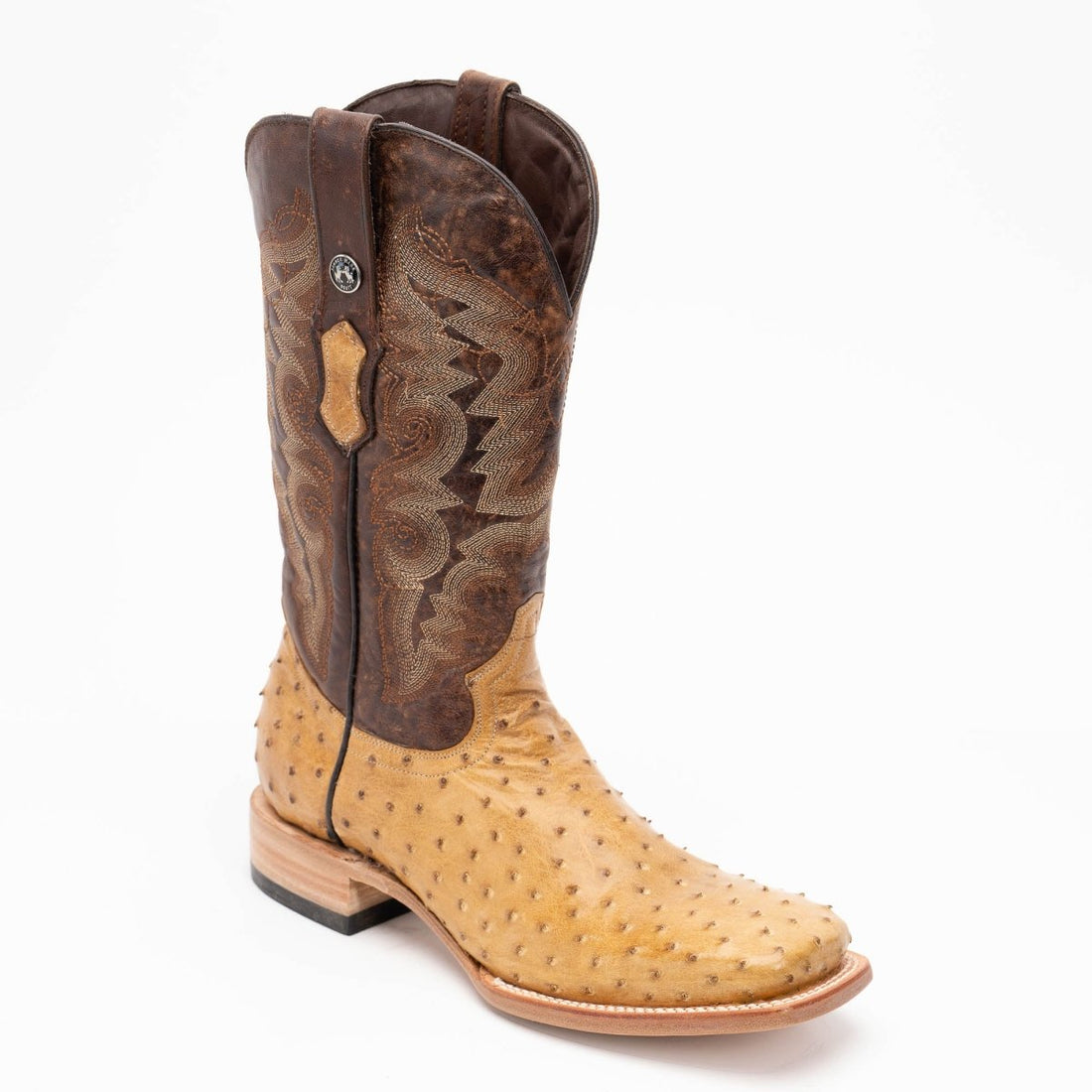 TANNER MARK MEN'S EXOTIC LEATHER Ostrich MD Antique Saddle Cowboy Boots - Rancho Sementalvariable