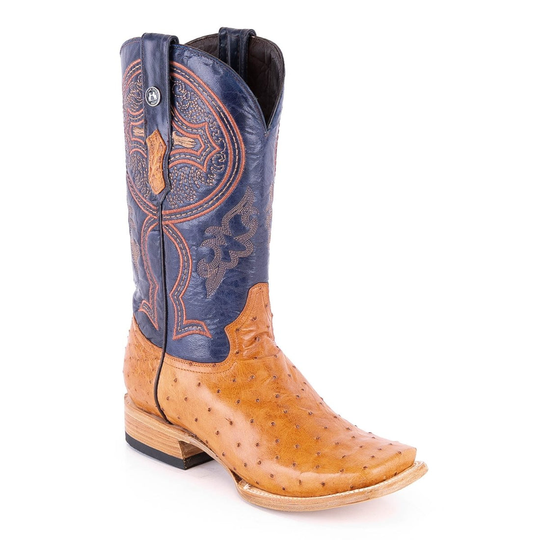TANNER MARK MEN'S EXOTIC LEATHER Ostrich MD Brandy Cowboy Boots EE - WIDE - Rancho Sementalvariable