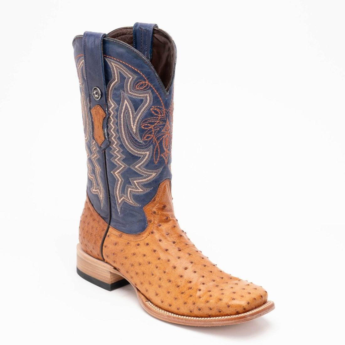 TANNER MARK MEN'S EXOTIC LEATHER Ostrich MD Brandy Cowboy Boots - Rancho Sementalvariable